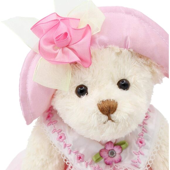 10" Oitscute Pink Lace Small Teddy Bear with Cloth Stuffed Animal Soft Plush Toy - Picture 4 of 5